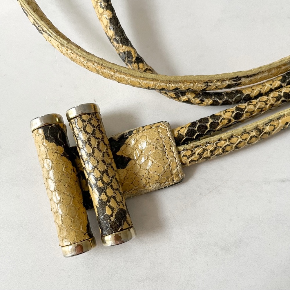 Reiss RARE Yellow Python Snakeskin Thin Leather L… - image 2